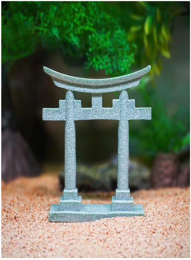 livelyfish Japanese Shinto Torii Gate Aquarium Decorations Asian Fish Tank Decorations Japan Style Bridge Landscape Ornaments Decor, M - Image 1
